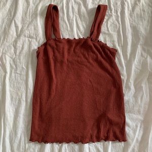 dark reddish tank top